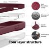imageelago Compatible with iPhone 14 Plus Case Liquid Silicone Case Full Body Protective Cover Shockproof Slim Design AntiScratch Soft Microfiber Lining 67 inch BlackBurgundy