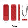 imageelago R3 Protective Case Compatible with Apple TV Siri Remote 1st Generation Red  Extra Protection Durable Silicone Lanyard Included Full AccessRed