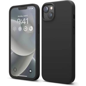 imageelago Compatible with iPhone 14 Plus Case Liquid Silicone Case Full Body Protective Cover Shockproof Slim Design AntiScratch Soft Microfiber Lining 67 inch BlackBlack