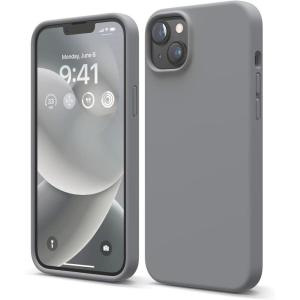 imageelago Compatible with iPhone 14 Plus Case Liquid Silicone Case Full Body Protective Cover Shockproof Slim Design AntiScratch Soft Microfiber Lining 67 inch BlackDark Grey