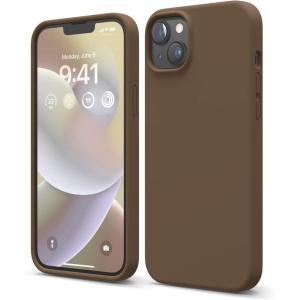 imageelago Compatible with iPhone 14 Plus Case Liquid Silicone Case Full Body Protective Cover Shockproof Slim Design AntiScratch Soft Microfiber Lining 67 inch BlackBrown