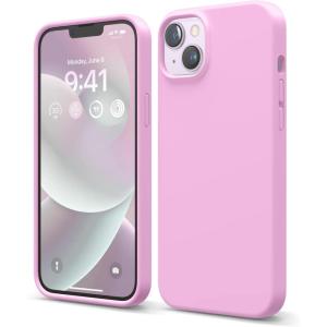 imageelago Compatible with iPhone 14 Plus Case Liquid Silicone Case Full Body Protective Cover Shockproof Slim Design AntiScratch Soft Microfiber Lining 67 inch BlackHot Pink