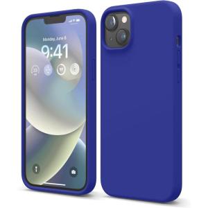 imageelago Compatible with iPhone 14 Plus Case Liquid Silicone Case Full Body Protective Cover Shockproof Slim Design AntiScratch Soft Microfiber Lining 67 inch BlackCobalt Blue