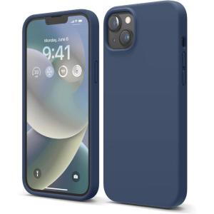 imageelago Compatible with iPhone 14 Plus Case Liquid Silicone Case Full Body Protective Cover Shockproof Slim Design AntiScratch Soft Microfiber Lining 67 inch BlackJean Indigo