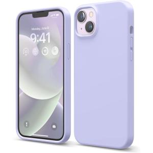 imageelago Compatible with iPhone 14 Plus Case Liquid Silicone Case Full Body Protective Cover Shockproof Slim Design AntiScratch Soft Microfiber Lining 67 inch BlackPurple
