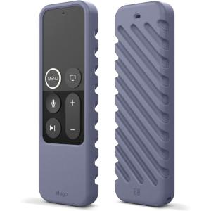 imageelago R3 Protective Case Compatible with Apple TV Siri Remote 1st Generation Red  Extra Protection Durable Silicone Lanyard Included Full AccessLavender Grey