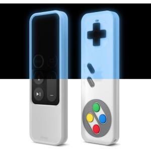 imageelago R4 Retro Apple TV Remote Case Compatible with Apple TV Siri Remote 1st Generation  Classic Controller Design NonFunctional Lanyard Included US Patent Registered RedNightglow Blue