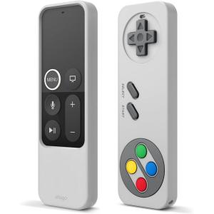 imageelago R4 Retro Apple TV Remote Case Compatible with Apple TV Siri Remote 1st Generation  Classic Controller Design NonFunctional Lanyard Included US Patent Registered RedLight Grey
