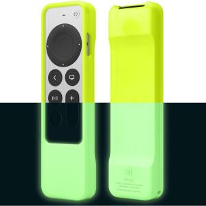 imageelago R1 Case Compatible with 2022 Apple TV 4K Siri Remote 3rd Gen Compatible with 2021 Apple TV Siri Remote 2nd Gen Magnet Technology Lanyard Full Access to All Functions Nightglow BlueNeon Yellow