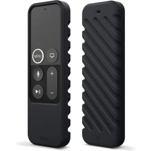 imageelago R3 Protective Case Compatible with Apple TV Siri Remote 1st Generation Black  Extra Protection Durable Silicone Lanyard Included Full AccessBlack