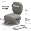 imageelago Compatible with AirPods 4 Case  Premium Silicone Case with Carabiner Supports Wireless Charging Shock Resistant Full Protection Headphone Accessories Nightglow BlueMedium Grey