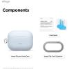 imageelago Compatible with AirPods Pro 3 Case  Premium Silicone Case with Carabiner Supports Wireless Charging Shock Resistant Full Protection Headphone Accessories StoneLight Blue