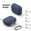 imageelago Compatible with AirPods Pro 3 Case  Premium Silicone Case with Carabiner Supports Wireless Charging Shock Resistant Full Protection Headphone Accessories StoneJean Indigo