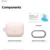 imageelago Compatible with AirPods Pro 3 Case  Premium Silicone Case with Carabiner Supports Wireless Charging Shock Resistant Full Protection Headphone Accessories StoneSand Pink