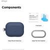 imageelago Compatible with AirPods Pro 3 Case  Premium Silicone Case with Carabiner Supports Wireless Charging Shock Resistant Full Protection Headphone Accessories StoneJean Indigo