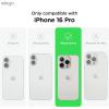 imageelago Magnetic Leather Case Compatible with iPhone 16 Pro Case Compatible with All MagSafe Accessories 63 inch  Builtin Magnets Vegan Leather Shockproof WaterResistant BlackMidnight Green
