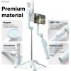 imageelago Magnetic Selfie Stick Tripod Compatible with MagSafe for iPhone and Galaxy Strong Magnetism Portable Lightweight Extendable Pouch Bluetooth Remote Guide Sticker Included Light BlueLight Blue