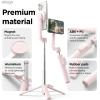 imageelago Magnetic Selfie Stick Tripod Compatible with MagSafe for iPhone and Galaxy Strong Magnetism Portable Lightweight Extendable Pouch Bluetooth Remote Guide Sticker Included Light BlueLovely Pink