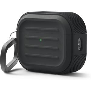 imageelago Armor Case Compatible with AirPods Pro 3 Case  Carabiner Included Supports Wireless Charging Shock Resistant Full Protection StoneBlack