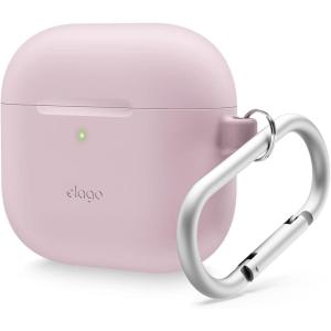 imageelago Compatible with AirPods 4 Case  Premium Silicone Case with Carabiner Supports Wireless Charging Shock Resistant Full Protection Headphone Accessories Nightglow BlueLavender