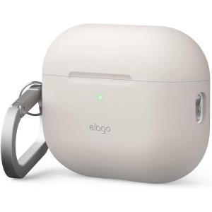 imageelago Compatible with AirPods Pro 3 Case  Premium Silicone Case with Carabiner Supports Wireless Charging Shock Resistant Full Protection Headphone Accessories StoneStone