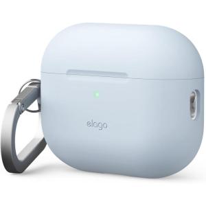 imageelago Compatible with AirPods Pro 3 Case  Premium Silicone Case with Carabiner Supports Wireless Charging Shock Resistant Full Protection Headphone Accessories StoneLight Blue