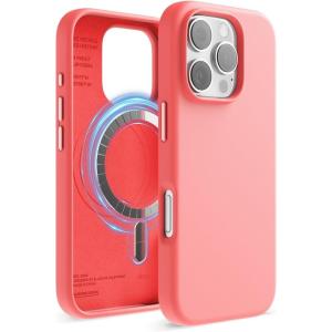 imageelago Magnetic Silicone Case Compatible with iPhone 16 Pro Max Case 69 Inch Compatible with All MagSafe Accessories  Builtin Magnets Soft Grip Silicone Shockproof StonePink