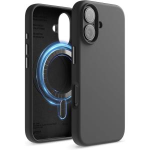 imageelago Magnetic Silicone Case Compatible with iPhone 16 Pro Max Case 69 Inch Compatible with All MagSafe Accessories  Builtin Magnets Soft Grip Silicone Shockproof StoneBlack