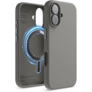 imageelago Magnetic Silicone Case Compatible with iPhone 16 Pro Max Case 69 Inch Compatible with All MagSafe Accessories  Builtin Magnets Soft Grip Silicone Shockproof StoneMedium Gray