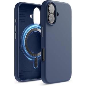 imageelago Magnetic Silicone Case Compatible with iPhone 16 Pro Max Case 69 Inch Compatible with All MagSafe Accessories  Builtin Magnets Soft Grip Silicone Shockproof StoneJean Indigo