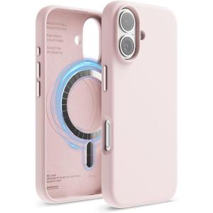 imageelago Magnetic Silicone Case Compatible with iPhone 16 Pro Max Case 69 Inch Compatible with All MagSafe Accessories  Builtin Magnets Soft Grip Silicone Shockproof StoneLovely Pink