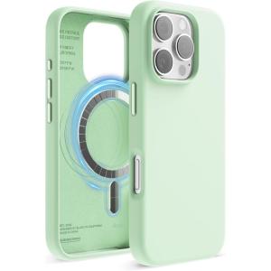 imageelago Magnetic Silicone Case Compatible with iPhone 16 Pro Max Case 69 Inch Compatible with All MagSafe Accessories  Builtin Magnets Soft Grip Silicone Shockproof StoneSoft Mint