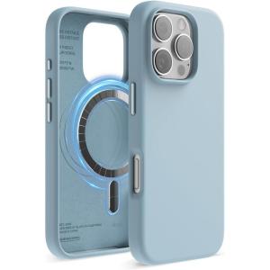 imageelago Magnetic Silicone Case Compatible with iPhone 16 Pro Max Case 69 Inch Compatible with All MagSafe Accessories  Builtin Magnets Soft Grip Silicone Shockproof StoneSky Blue