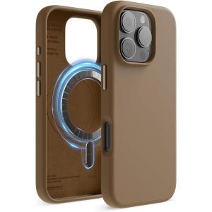imageelago Magnetic Silicone Case Compatible with iPhone 16 Pro Max Case 69 Inch Compatible with All MagSafe Accessories  Builtin Magnets Soft Grip Silicone Shockproof StoneBrown