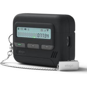 imageelago Pager Case for AirPods Pro 3 Case Cover  Chain Strap Included Shock Resistant Full Protection for Men for Women Black