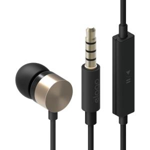 imageelago E502M Control Talk inEar Earphones with Mic Stereo 35mm Plug  Carrying Case Included ControlTalk with Built in Microphone Champagne GoldBlack