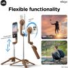 imageelago  LINE FRIENDS Brown Magnetic Selfie Stick Tripod Compatible with MagSafe for iPhone and Galaxy Strong Magnetism Portable Lightweight Extendable Pouch Remote Guide Official Merchandise