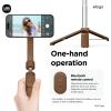 imageelago  LINE FRIENDS Brown Magnetic Selfie Stick Tripod Compatible with MagSafe for iPhone and Galaxy Strong Magnetism Portable Lightweight Extendable Pouch Remote Guide Official Merchandise