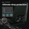 imageElago Armor iPhone 14 Pro Max 67quot Case  Military Grade Drop Protection HeavyDuty Carbon Fiber Texture Shockproof Bumper BlackDark Green