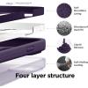 imageelago Compatible with iPhone 14 Pro Max Case Liquid Silicone Case Full Body Protective Cover Shockproof Slim Phone AntiScratch Soft Microfiber Lining 67 inch RedDeep Purple