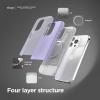 imageelago Compatible with iPhone 15 Pro Max Case Compatible with MagSafe Glide Case Full Body Protective Cover Shockproof Slim Phone Case 67 inch Top Stone  Bottom Medium GreyTop Purple  Bottom Clear
