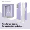 imageelago Compatible with iPhone 15 Pro Max Case Compatible with MagSafe Glide Case Full Body Protective Cover Shockproof Slim Phone Case 67 inch Top Stone  Bottom Medium GreyTop Purple  Bottom Clear