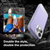 imageelago Compatible with iPhone 15 Pro Max Case Compatible with MagSafe Glide Case Full Body Protective Cover Shockproof Slim Phone Case 67 inch Top Stone  Bottom Medium GreyTop Purple  Bottom Clear