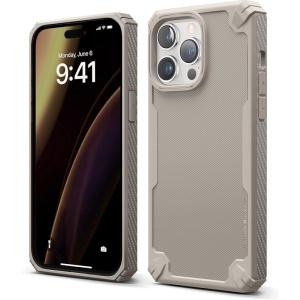 imageElago Armor iPhone 14 Pro Max 67quot Case  Military Grade Drop Protection HeavyDuty Carbon Fiber Texture Shockproof Bumper BlackSand