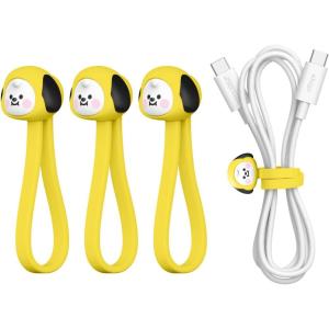 imageelago  BT21 Magnetic Cable Ties Premium Silicone Cord Organizer Reusable Magnetic Cable Organizer Official Merchandise KOYACHIMMY