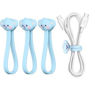 imageelago  BT21 Magnetic Cable Ties Premium Silicone Cord Organizer Reusable Magnetic Cable Organizer Official Merchandise KOYAKOYA
