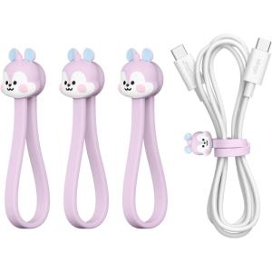 imageelago  BT21 Magnetic Cable Ties Premium Silicone Cord Organizer Reusable Magnetic Cable Organizer Official Merchandise KOYAMANG