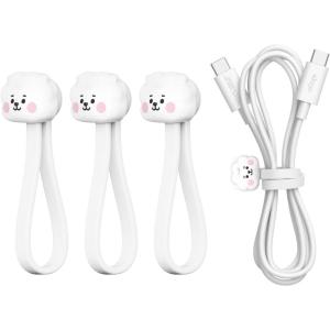 imageelago  BT21 Magnetic Cable Ties Premium Silicone Cord Organizer Reusable Magnetic Cable Organizer Official Merchandise KOYARJ