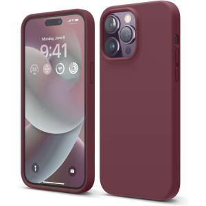 imageelago Compatible with iPhone 14 Pro Max Case Liquid Silicone Case Full Body Protective Cover Shockproof Slim Phone AntiScratch Soft Microfiber Lining 67 inch RedBurgundy