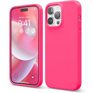 imageelago Compatible with iPhone 14 Pro Max Case Liquid Silicone Case Full Body Protective Cover Shockproof Slim Phone AntiScratch Soft Microfiber Lining 67 inch RedIce Red